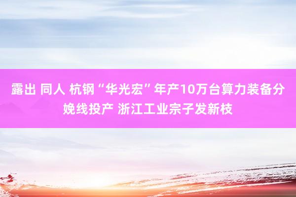 露出 同人 杭钢“华光宏”年产10万台算力装备分娩线投产 浙江工业宗子发新枝