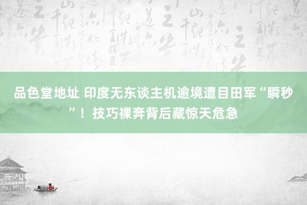 品色堂地址 印度无东谈主机逾境遭目田军“瞬秒”！技巧裸奔背后藏惊天危急