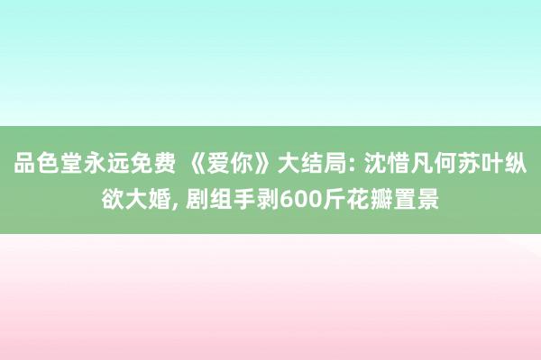 品色堂永远免费 《爱你》大结局: 沈惜凡何苏叶纵欲大婚, 剧组手剥600斤花瓣置景