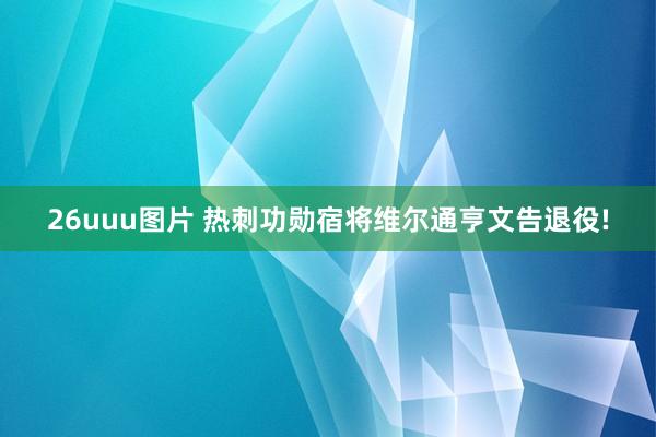 26uuu图片 热刺功勋宿将维尔通亨文告退役!