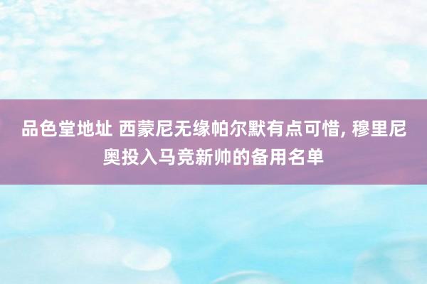 品色堂地址 西蒙尼无缘帕尔默有点可惜, 穆里尼奥投入马竞新帅的备用名单